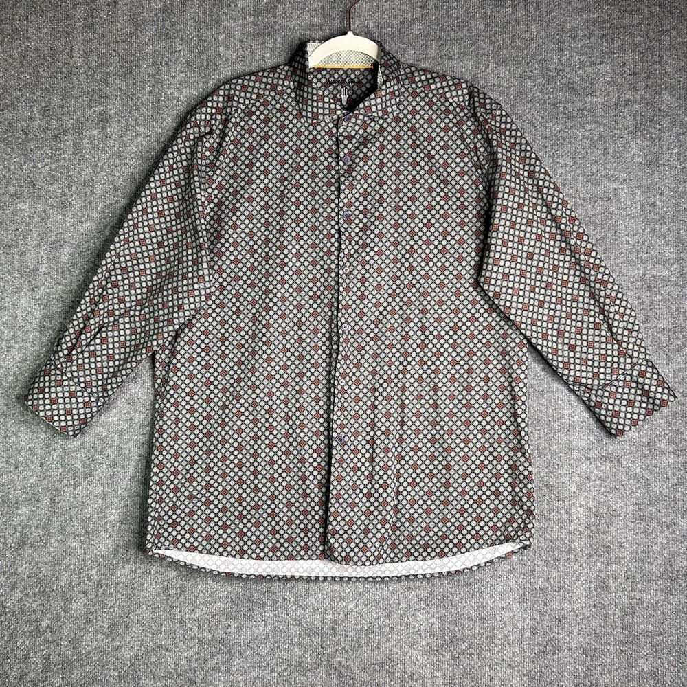 Visconti Black Button Up Shirt Tailored Fit Mens‎ Size Xl Abstract